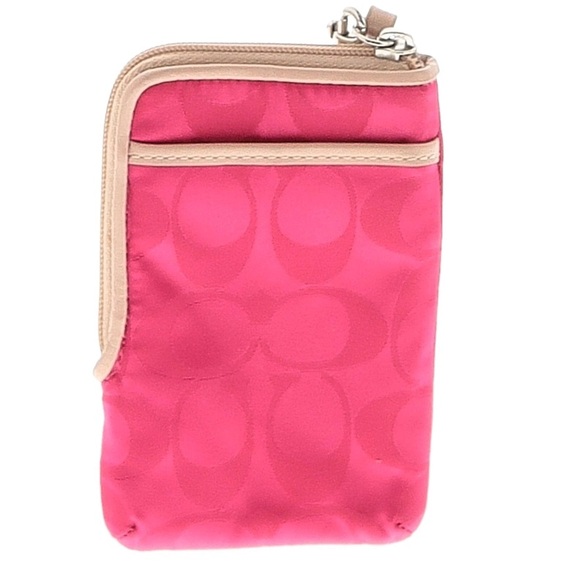 Coach Pink Wristlet with Tan Accents - Picture 2 of 6